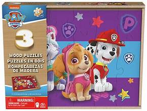 Paw Patrol set of 3 wooden puzzles