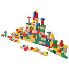 Wooden Blocks and Tub 150 pieces
